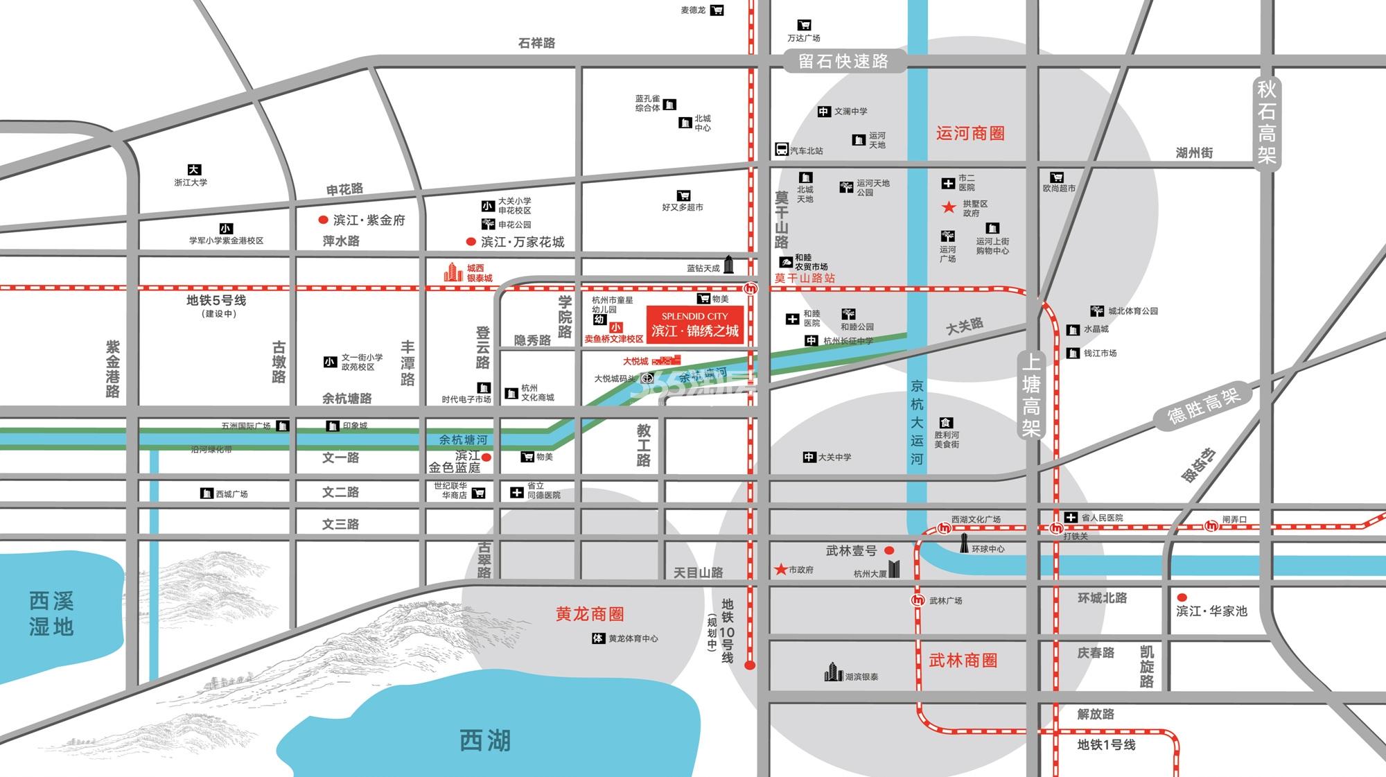 滨江锦绣之城交通图